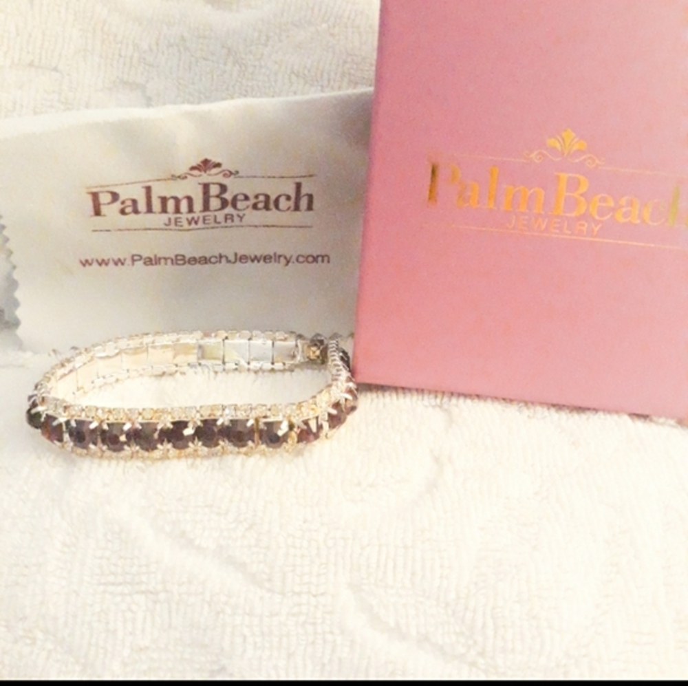Palm Beach jewelry bracelet silver purple white